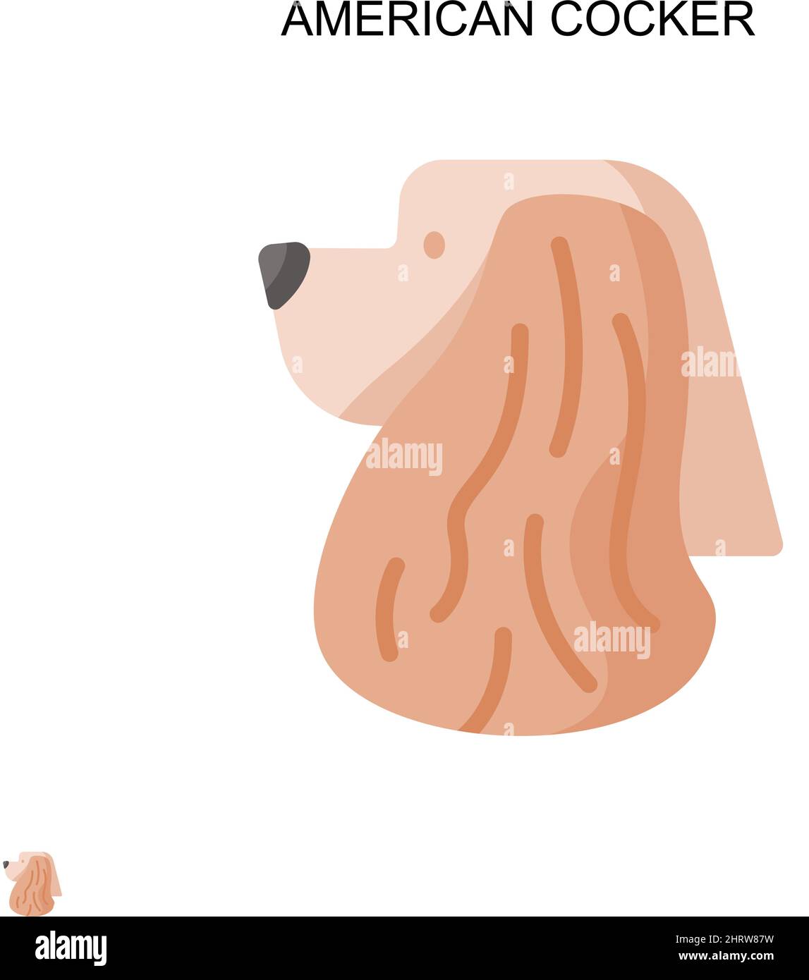 American cocker Simple vector icon. Illustration symbol design template ...