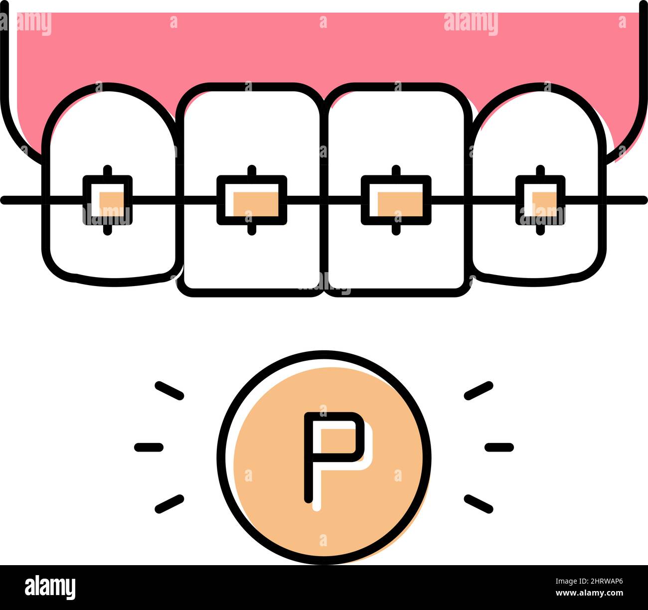 plastic material tooth braces color icon vector illustration Stock ...