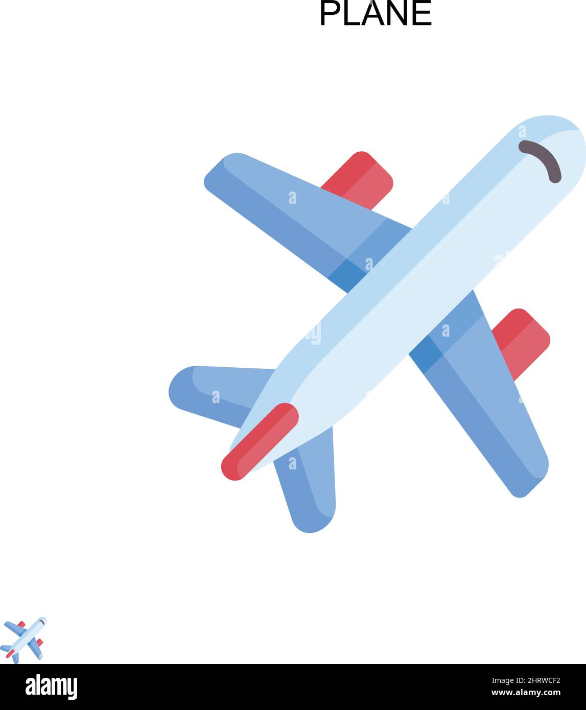 Plane Simple vector icon. Illustration symbol design template for web mobile UI element. Stock Vector