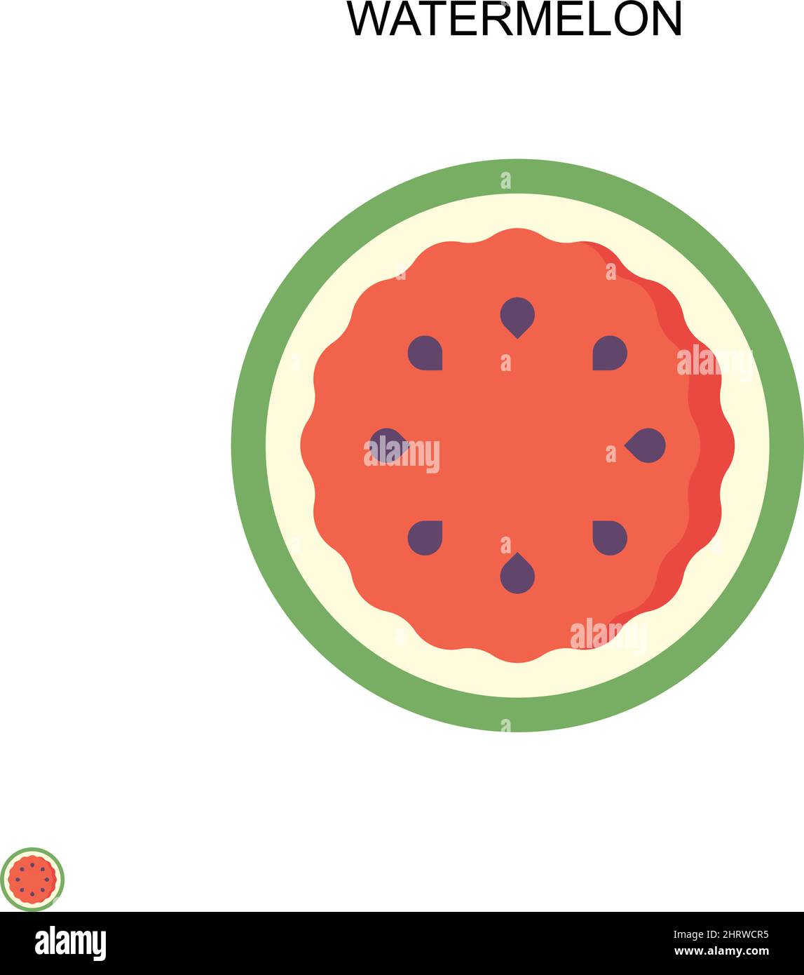 Watermelon Simple vector icon. Illustration symbol design template for ...