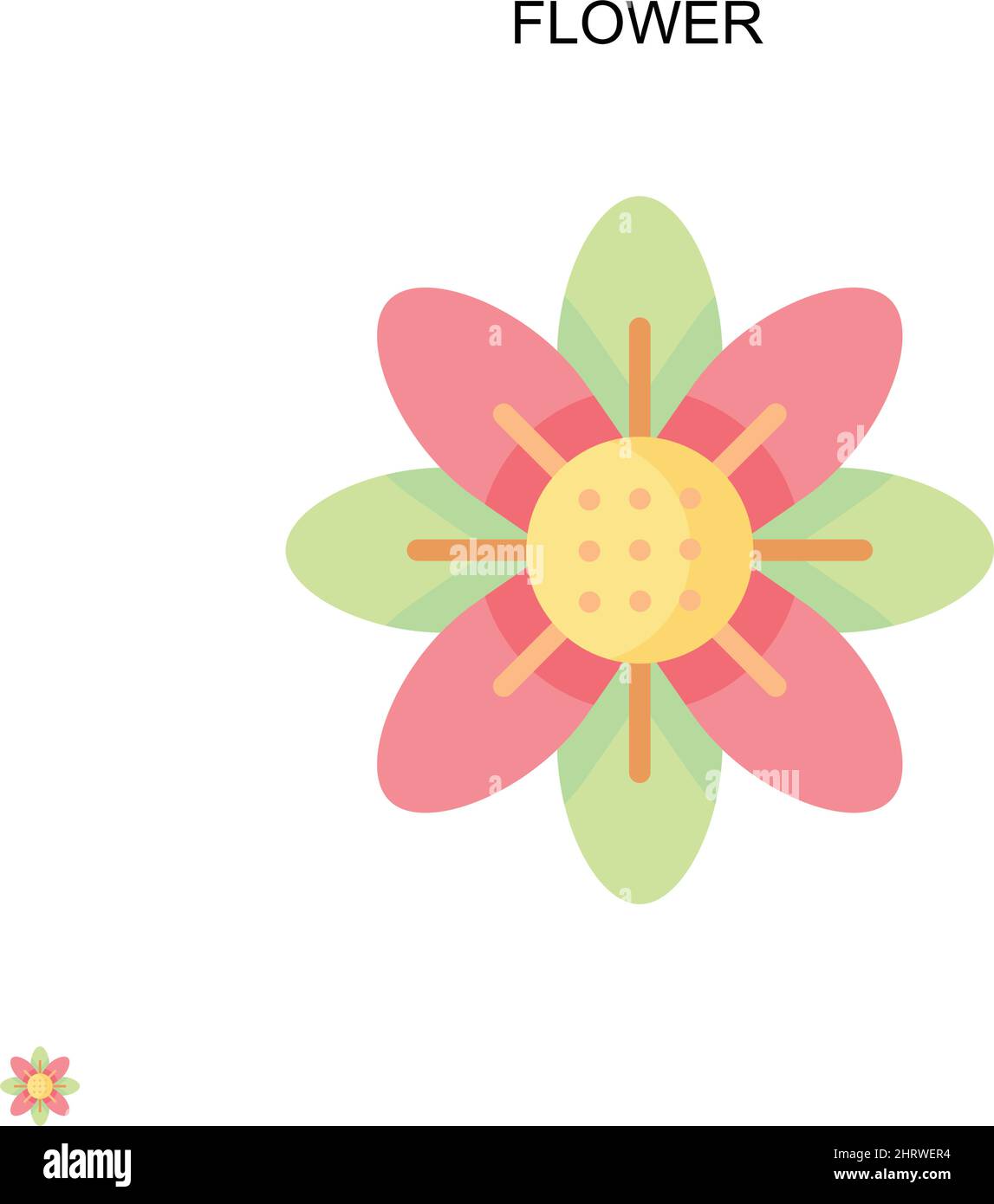 Flower Simple vector icon. Illustration symbol design template for web mobile UI element. Stock Vector