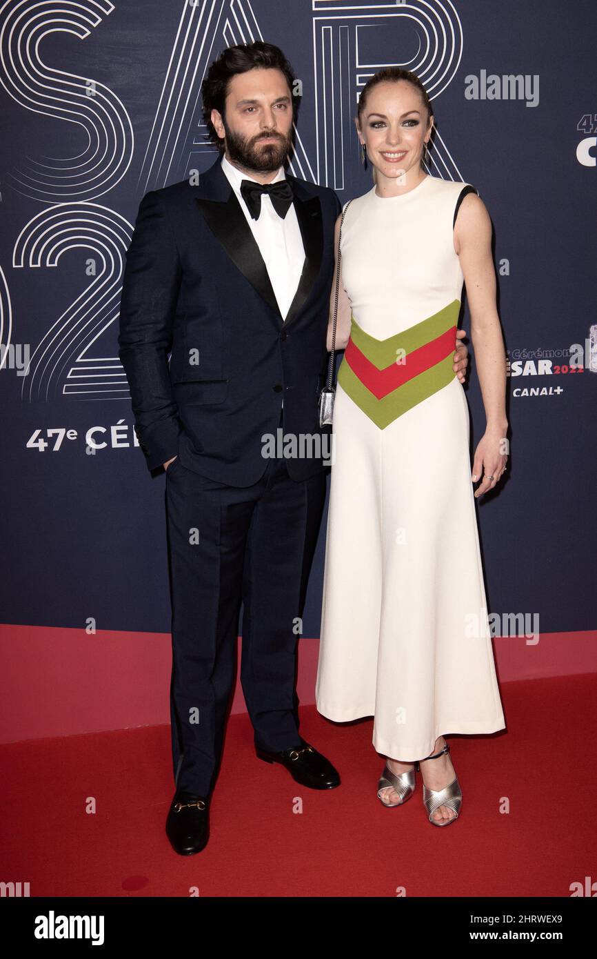 Paris, France. 26th Feb, 2022. Pio Marmai and Charlotte Ranson arrive at  the 47th edition of the Cesar Film Awards ceremony at the Olympia in Paris,  France on March 25, 2022. Photo