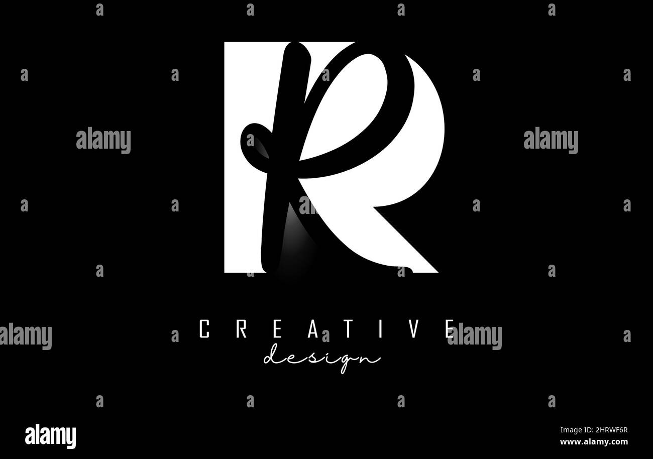 White and Black Letters RR logo with a minimalist design. Letters R and ...