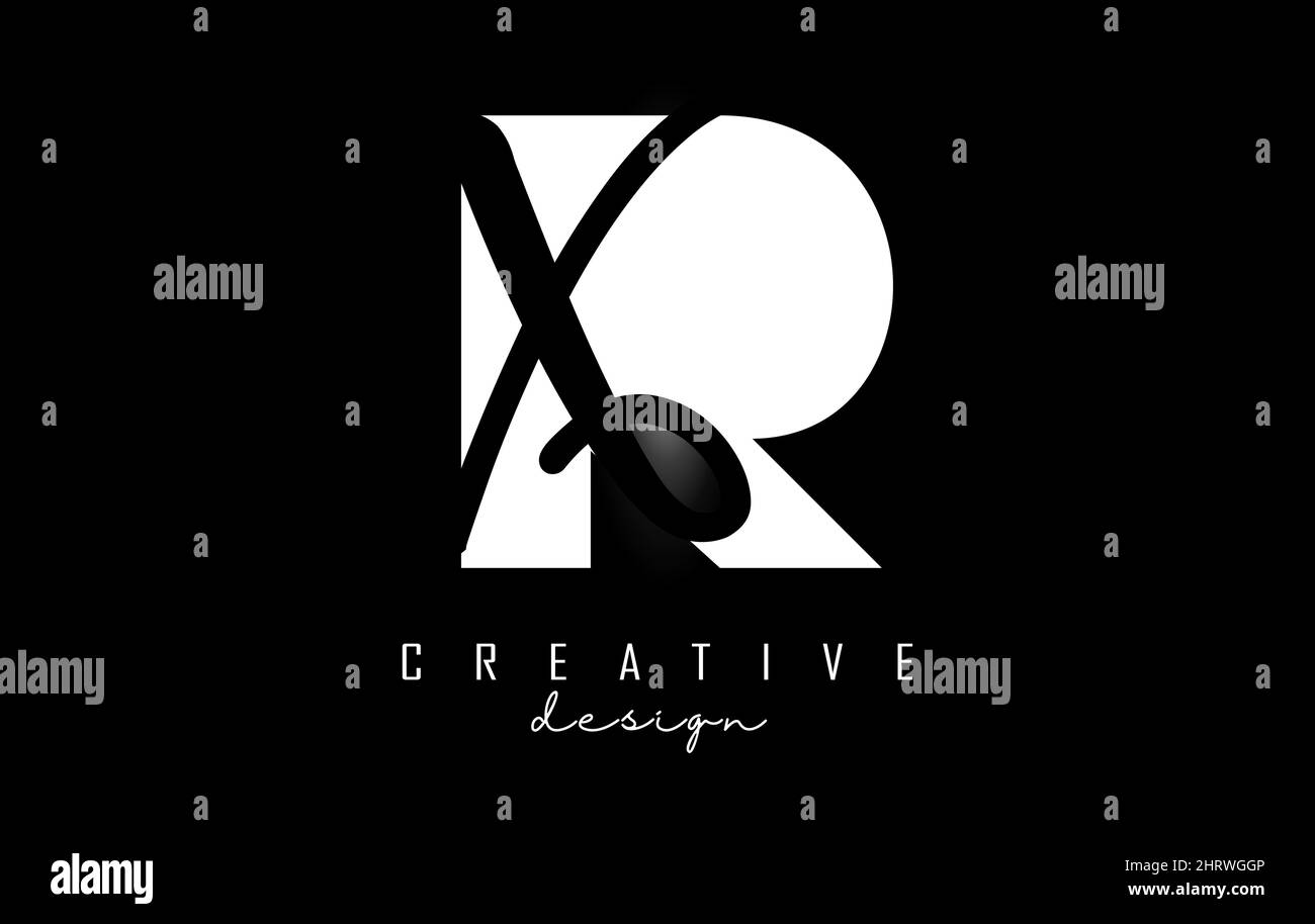 White and Black Letters RX logo with a minimalist design. Letters R and ...
