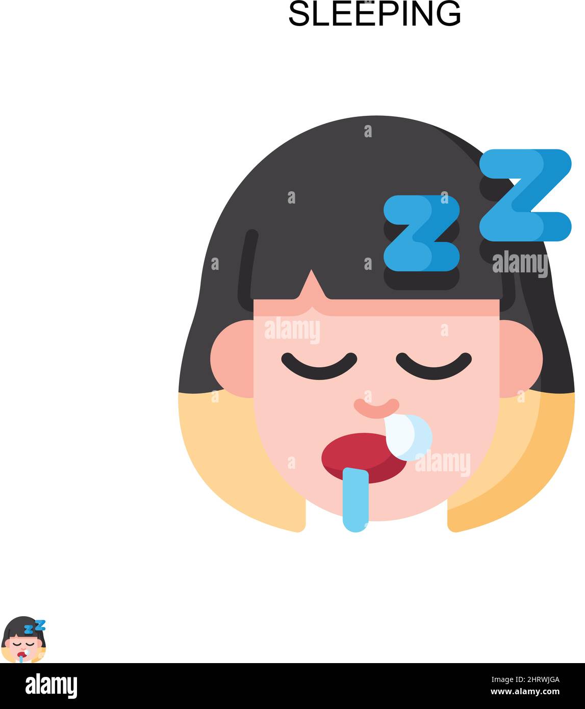 Sleeping Simple vector icon. Illustration symbol design template for web mobile UI element. Stock Vector