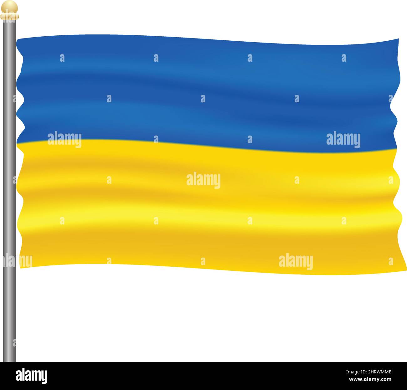 Ukraine flag, realistic vector, waving flag Stock Vector