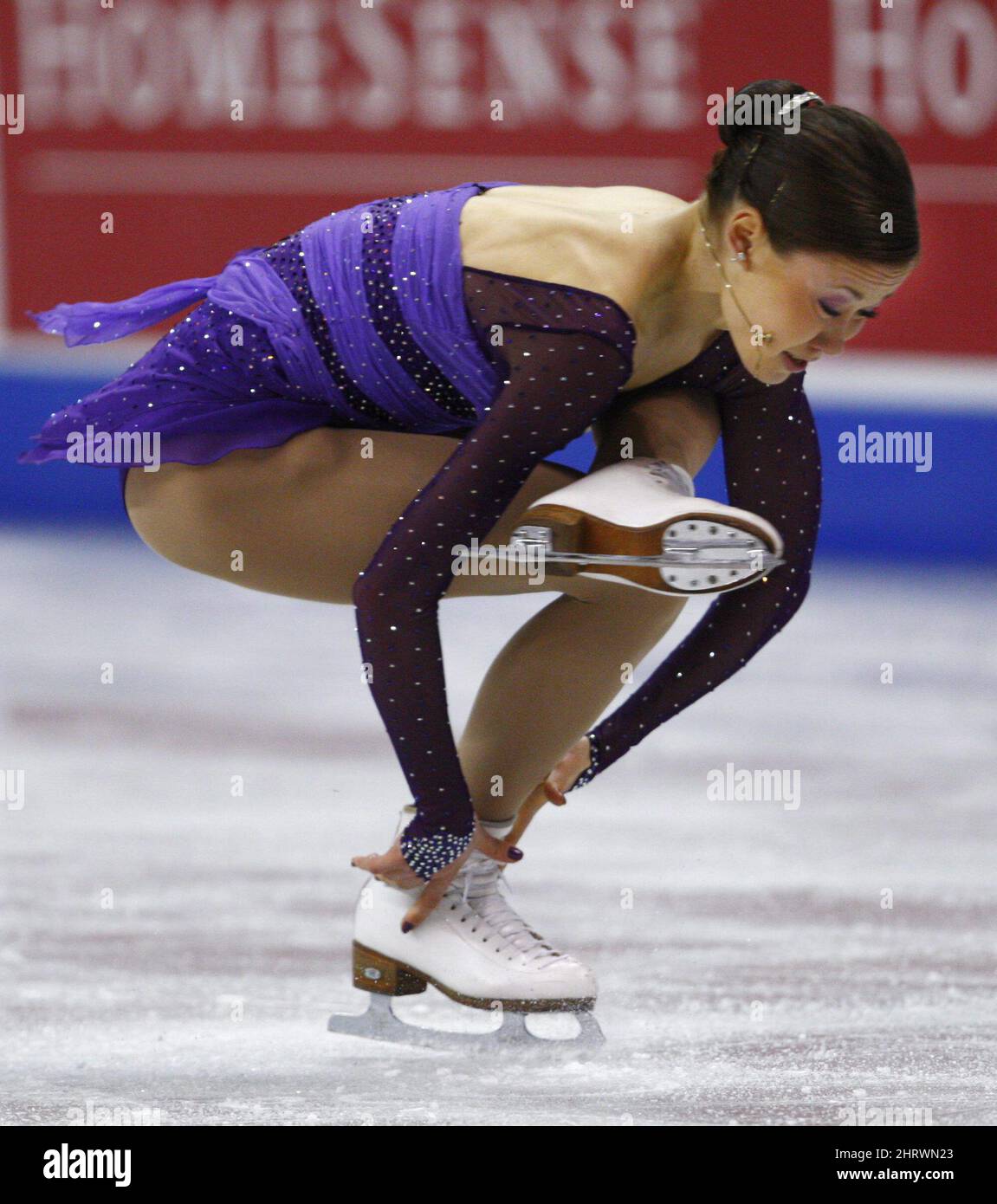 Laura Lepisto, of Finland, performs her short program in the ladies