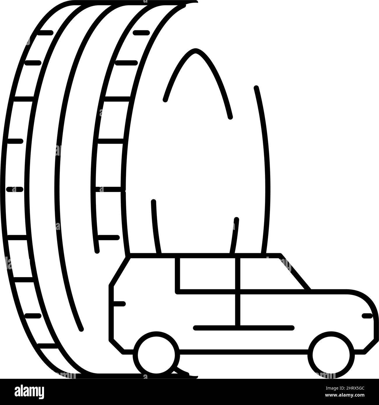 truck or suv tires line icon vector illustration Stock Vector