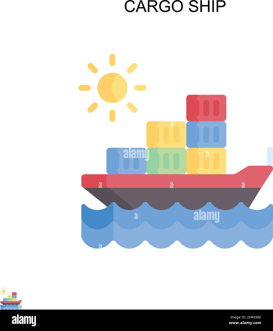 Cargo ship Simple vector icon. Illustration symbol design template for web mobile UI element. Stock Vector