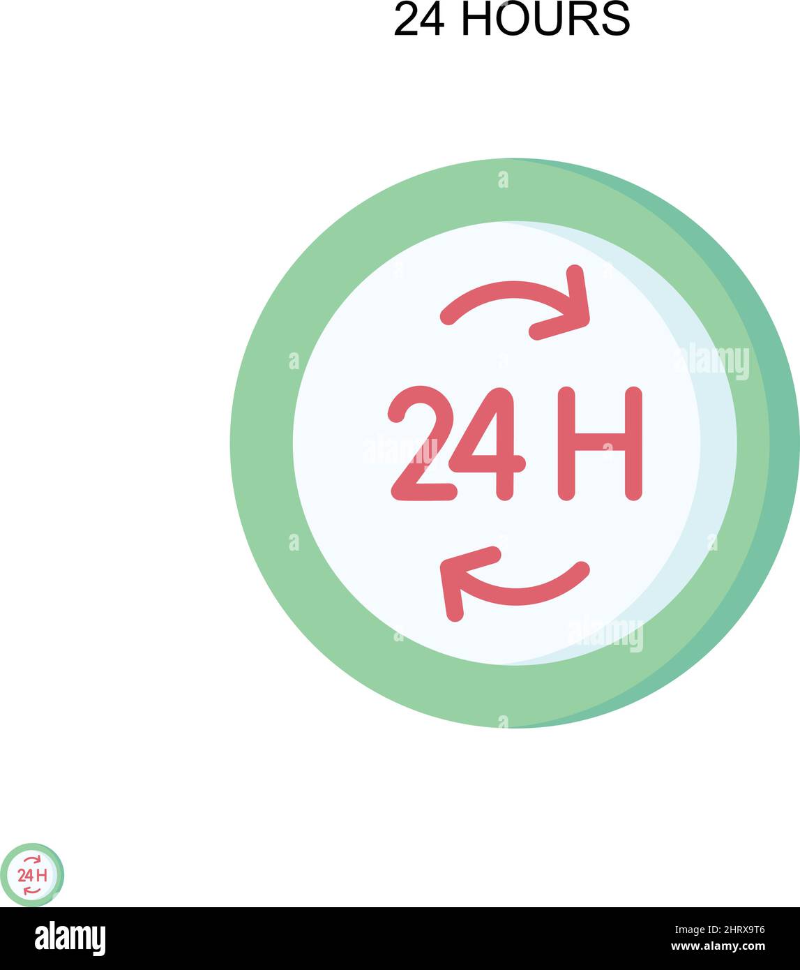24 hours Simple vector icon. Illustration symbol design template for web mobile UI element. Stock Vector