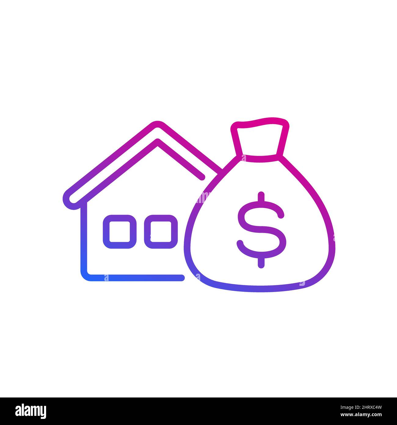 mortgage line icon, house and money vector Stock Vector Image & Art - Alamy