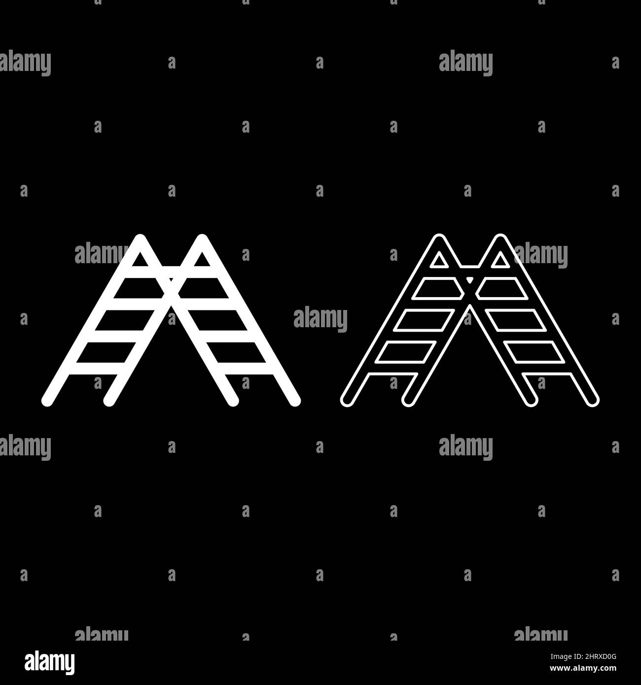 stairs set icon white color vector illustration image simple solid fill ...