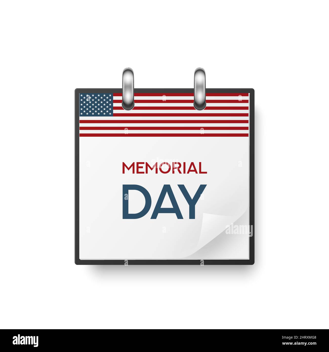 Vector 3d Realistic Memorial Day Paper Classic Simple Minimalistic