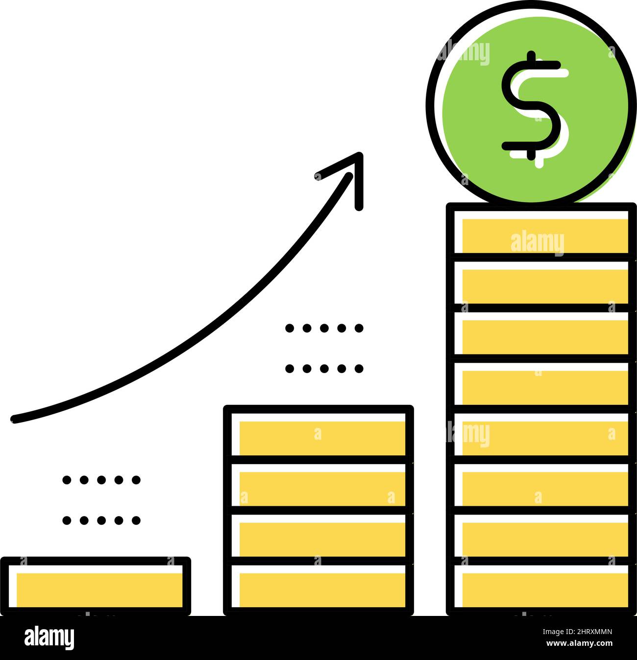 growth coin heap color icon vector illustration Stock Vector Image ...