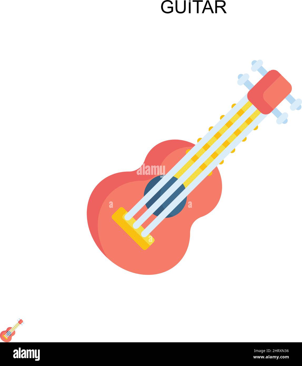Guitar Simple vector icon. Illustration symbol design template for web mobile UI element. Stock Vector