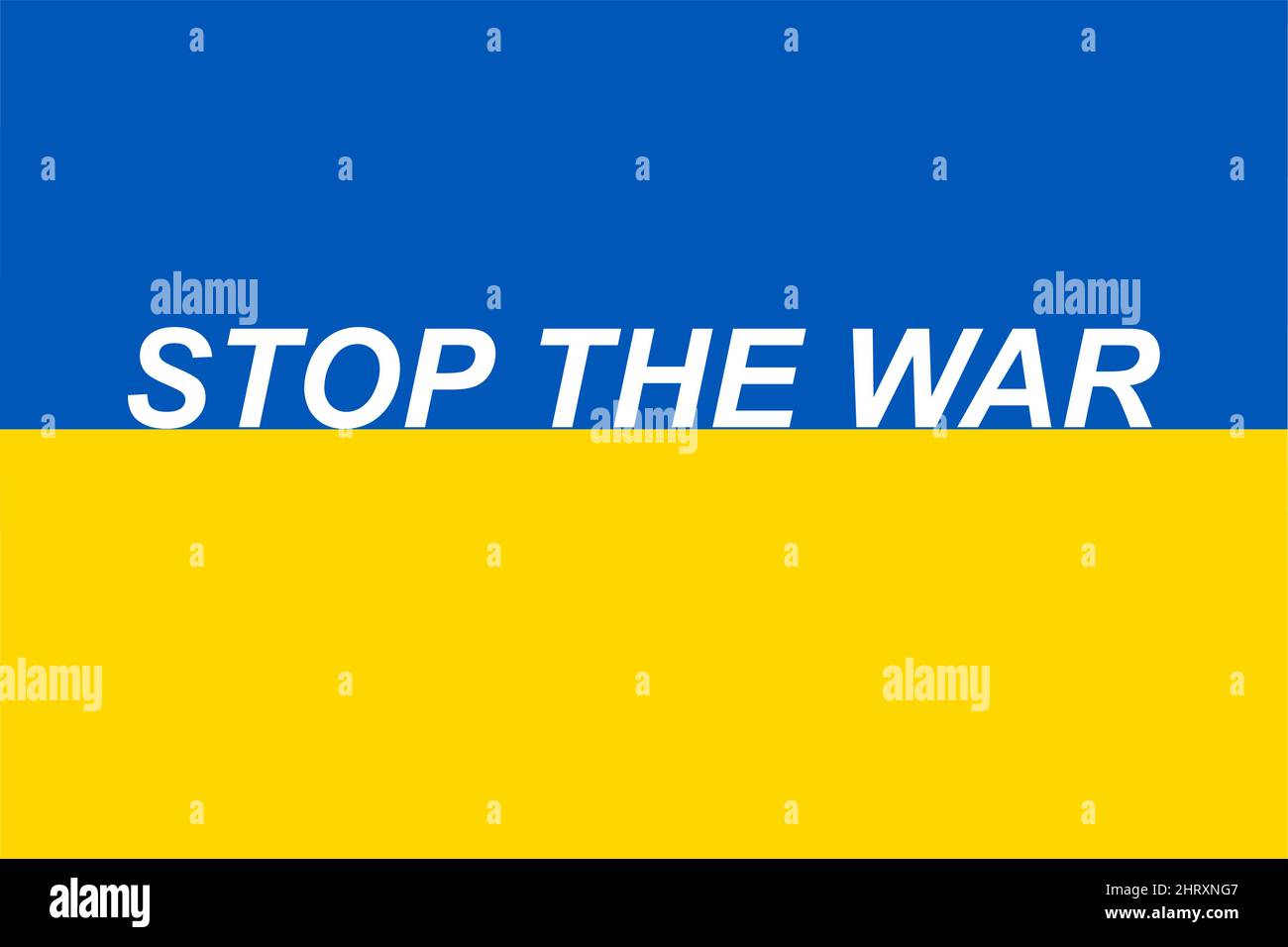 Message for peace on background Ukraine flag. Stop war Ukraine. Stock Vector