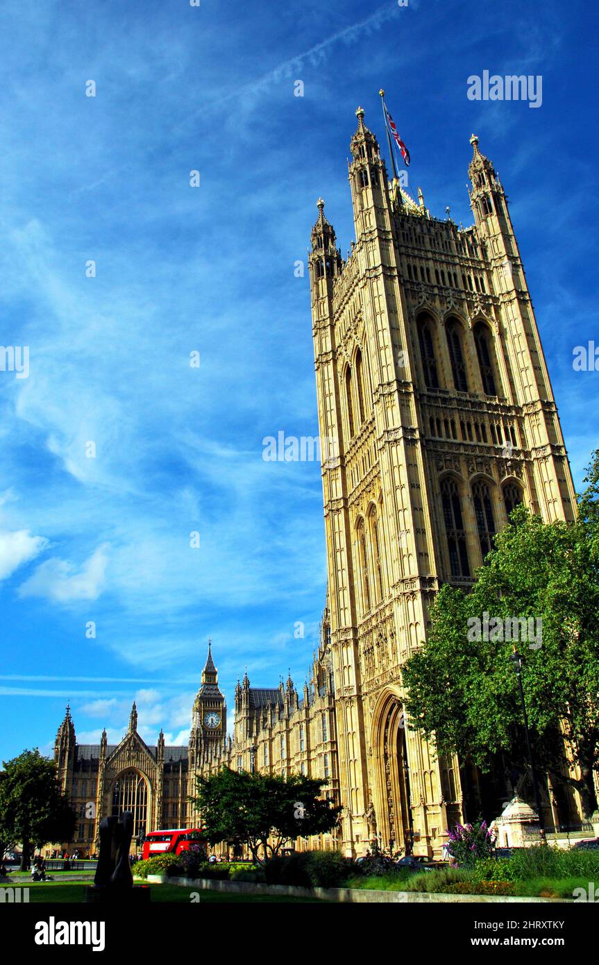 Westminster Parliament at sunset Stock Photo