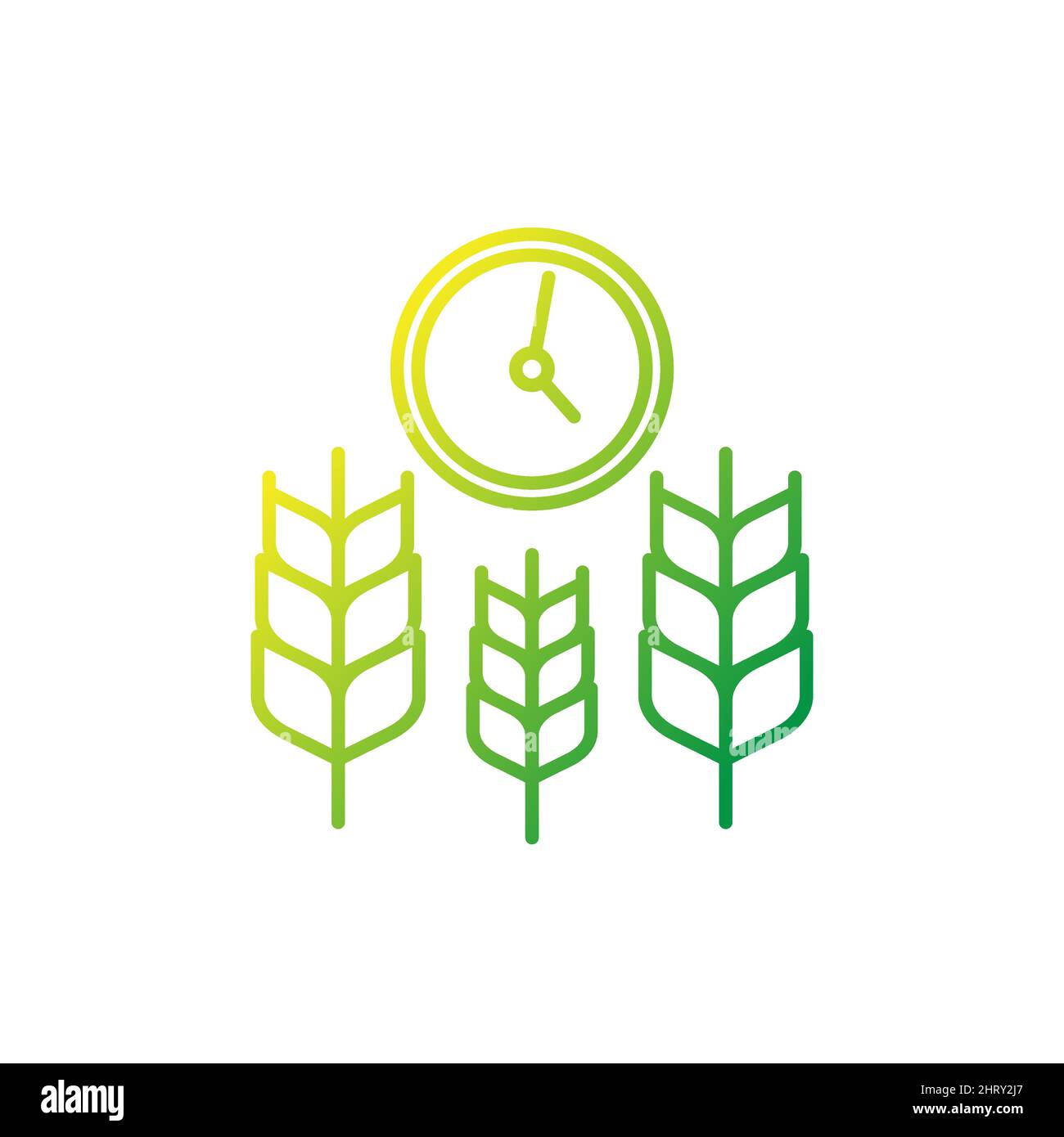 crops and time, farming line icon Stock Vector