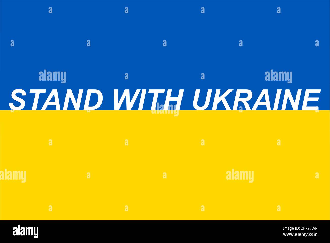Message for peace on background Ukraine flag. Stand with Ukraine. Stock Vector