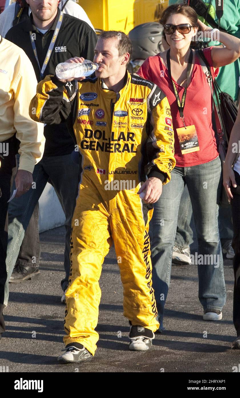 Nationwide Driver Jacques Villeneuve From Canada Cools Off.