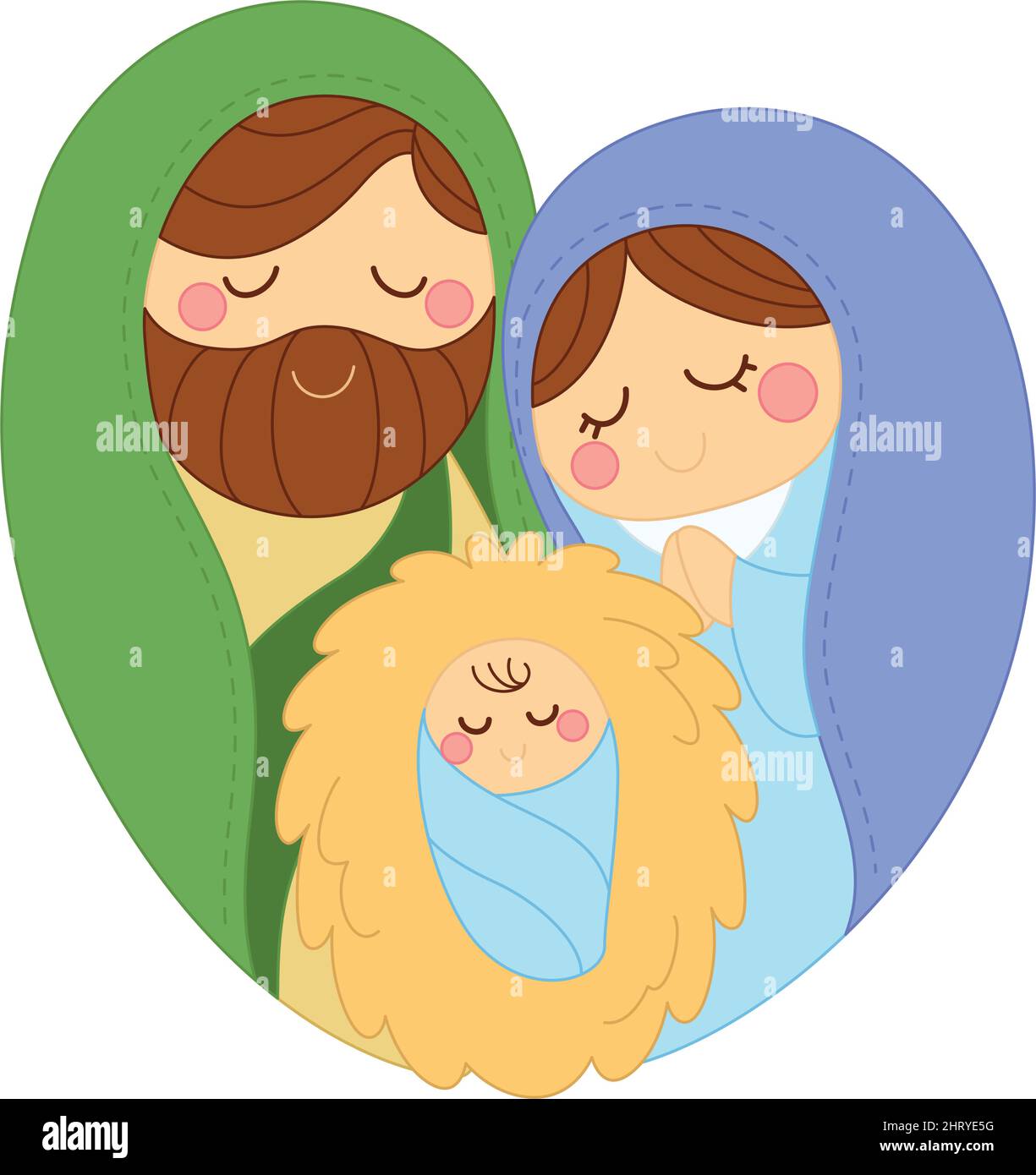 Nativity scene Christmas season Virgin Mary Joseph Baby Jesus Vector ...