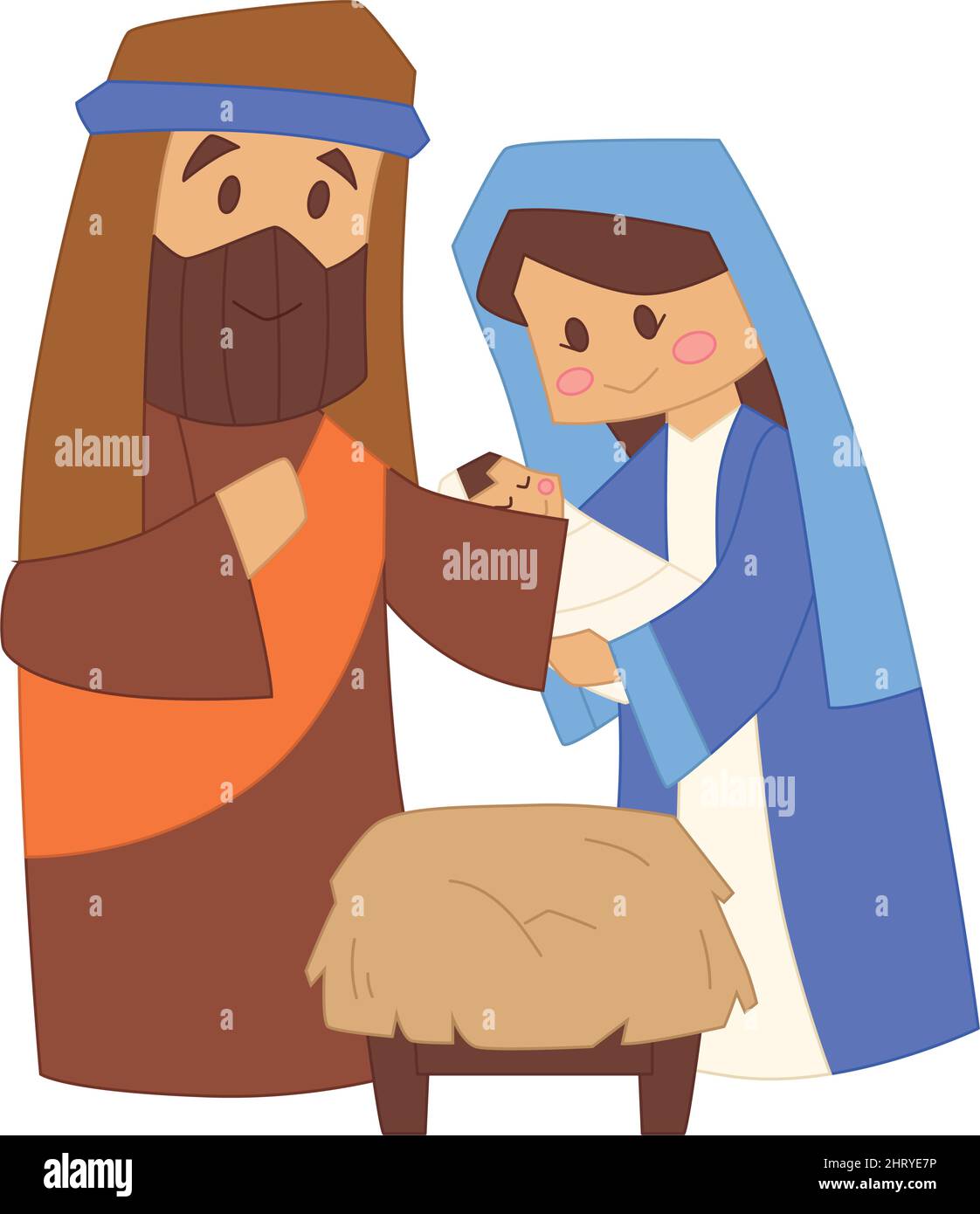 Nativity scene Christmas season Virgin Mary Joseph Baby Jesus Vector ...