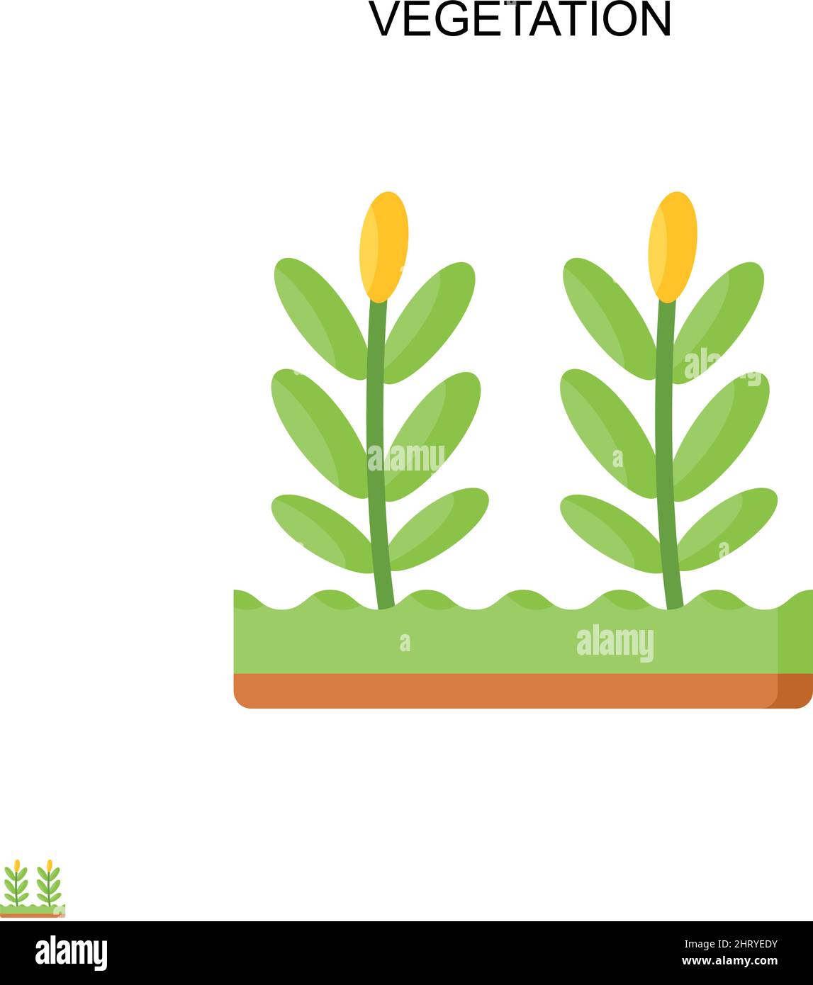 Vegetation Simple vector icon. Illustration symbol design template for web mobile UI element. Stock Vector