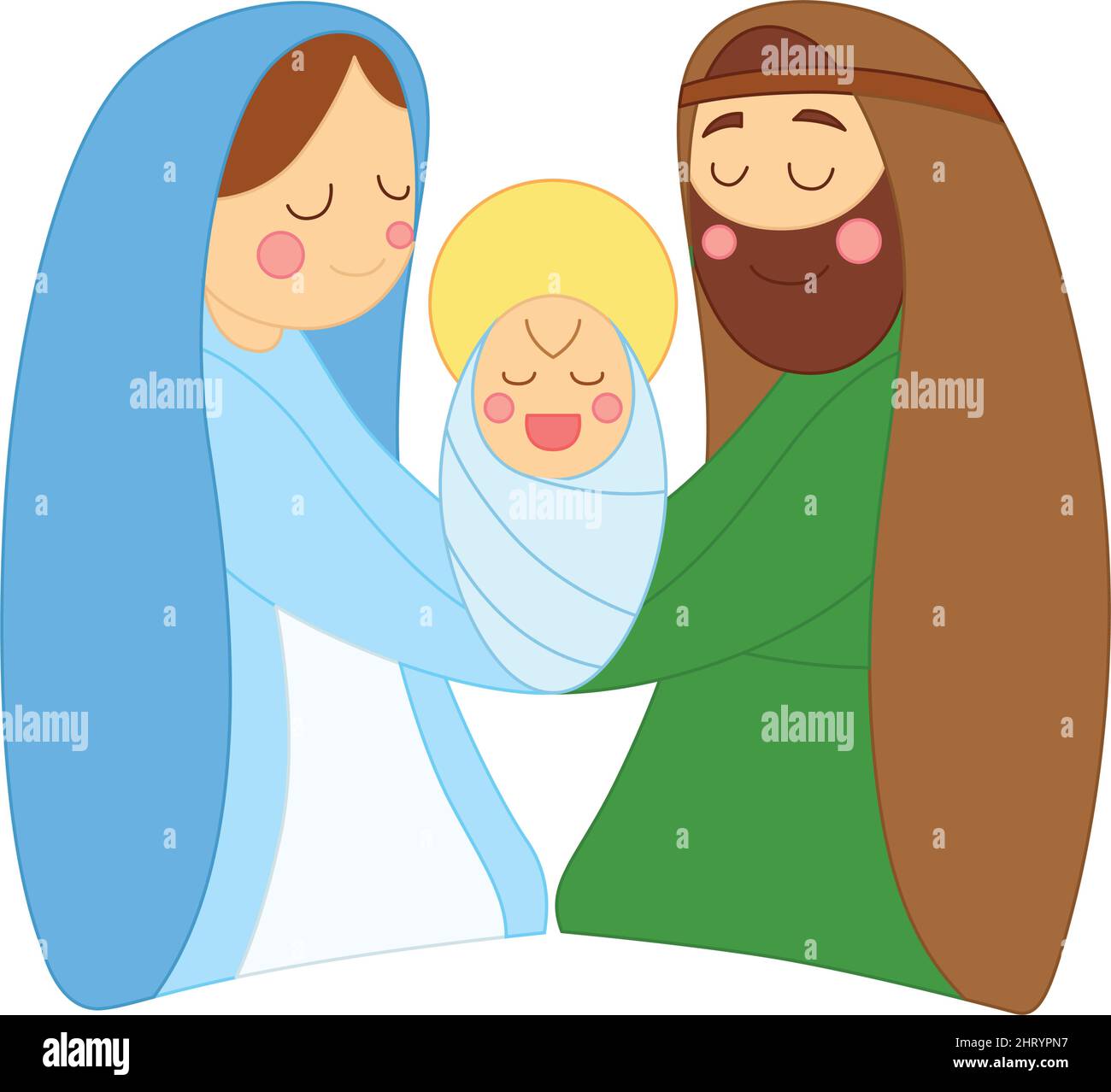 Nativity scene Christmas season Virgin Mary Joseph Baby Jesus Vector ...