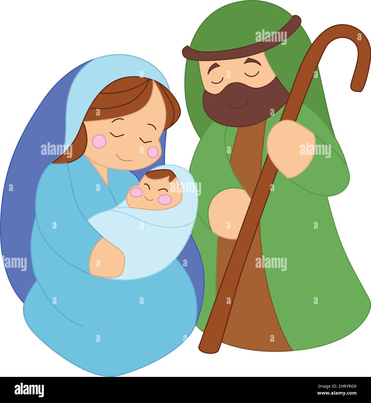 Nativity scene Christmas season Virgin Mary Joseph Baby Jesus Vector ...