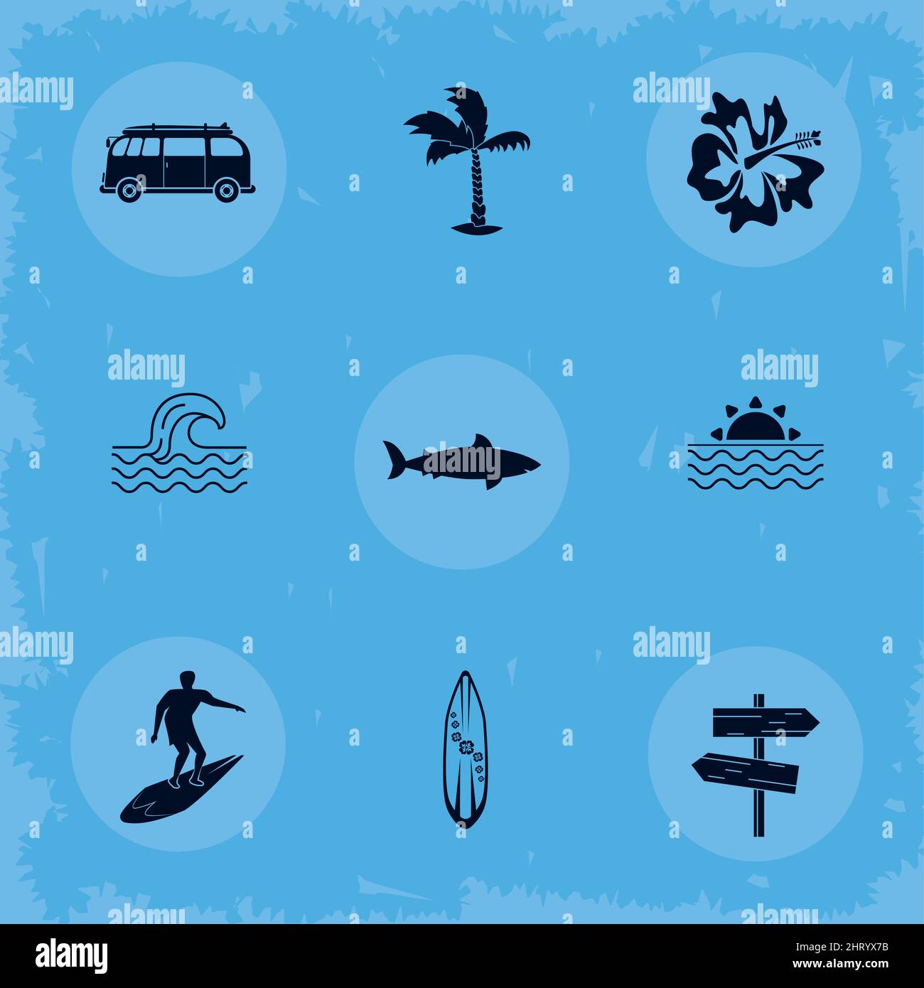 nine surf sport icons Stock Vector Image & Art - Alamy