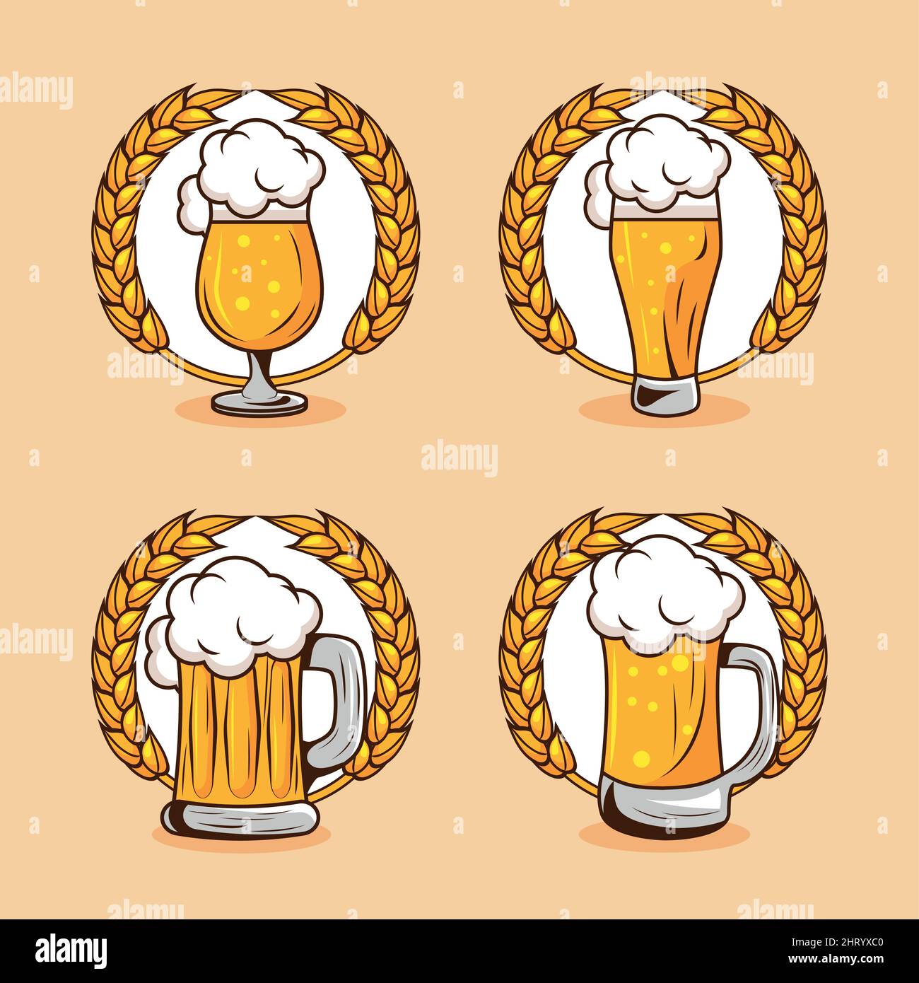 four beers drinks icons Stock Vector Image & Art - Alamy