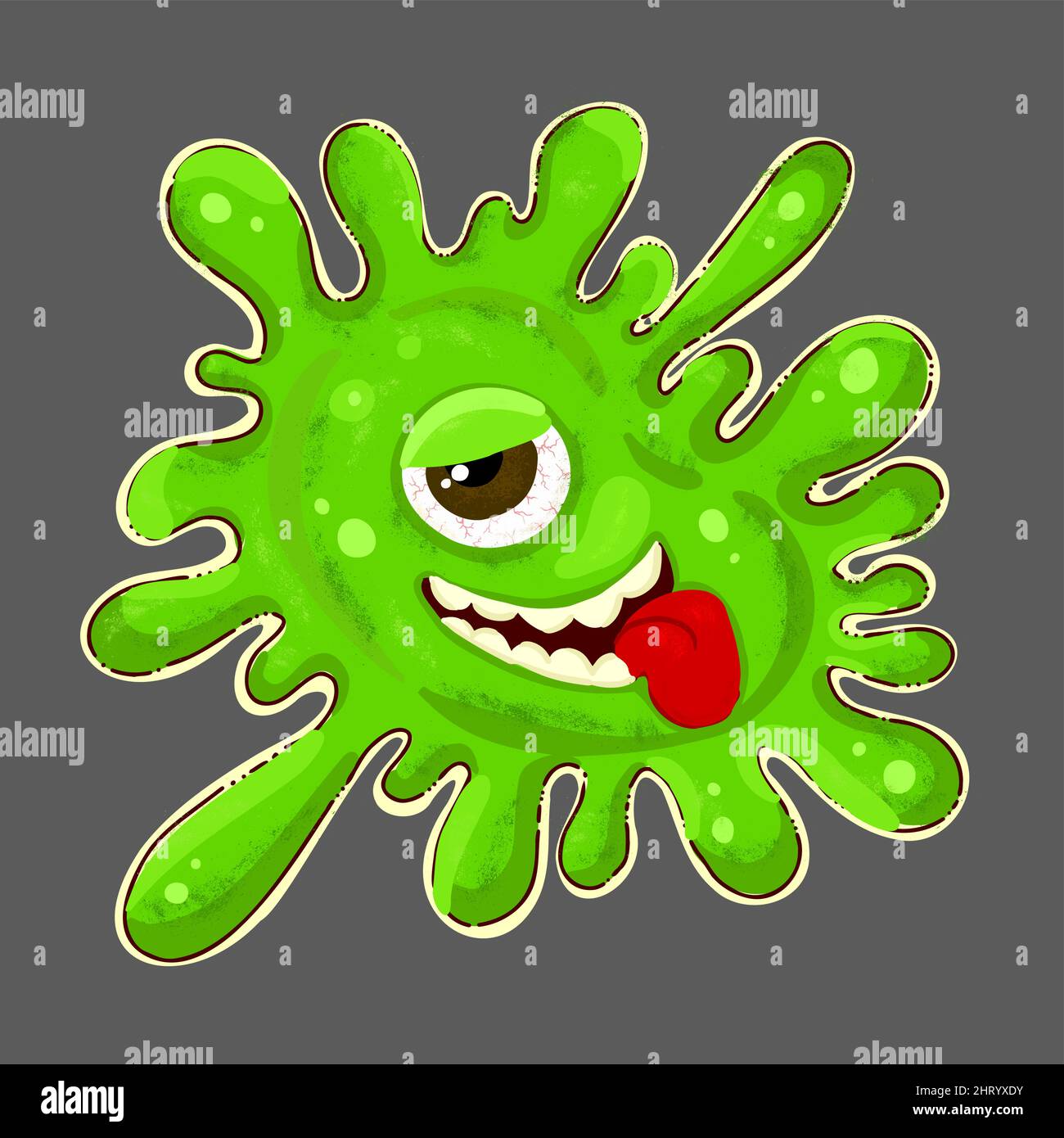 Green blot monster. Vector illustration Stock Vector