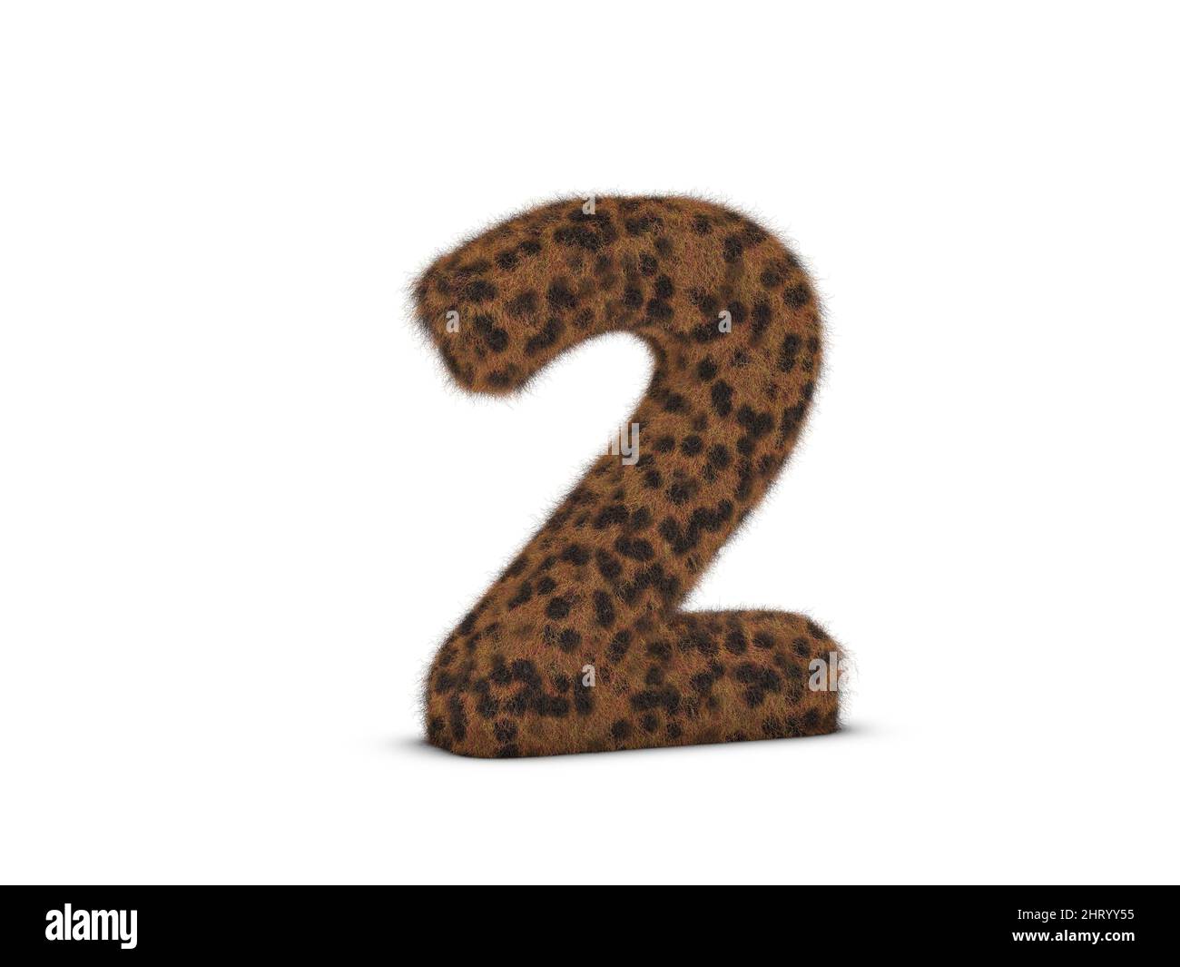 Fur number Two on a white background. 3d illustration Stock Photo - Alamy