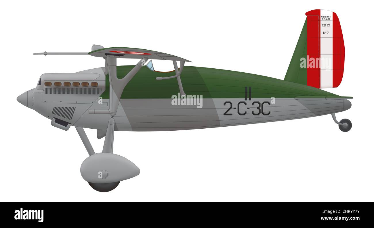 Nieuport-Delage Ni-D 121 of the 2nd Fighter Flight of the Peruvian Air Force, 1936 Stock Photo