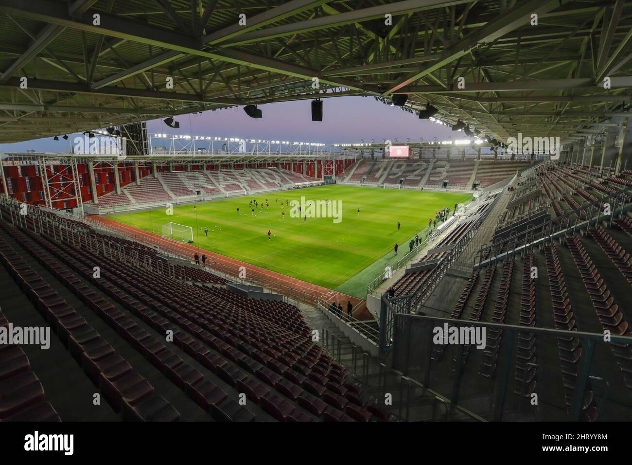 Bucharest, Romania - February 25, 2022: Overview of the Giulesti Stadium in Bucharest. Stock Photo