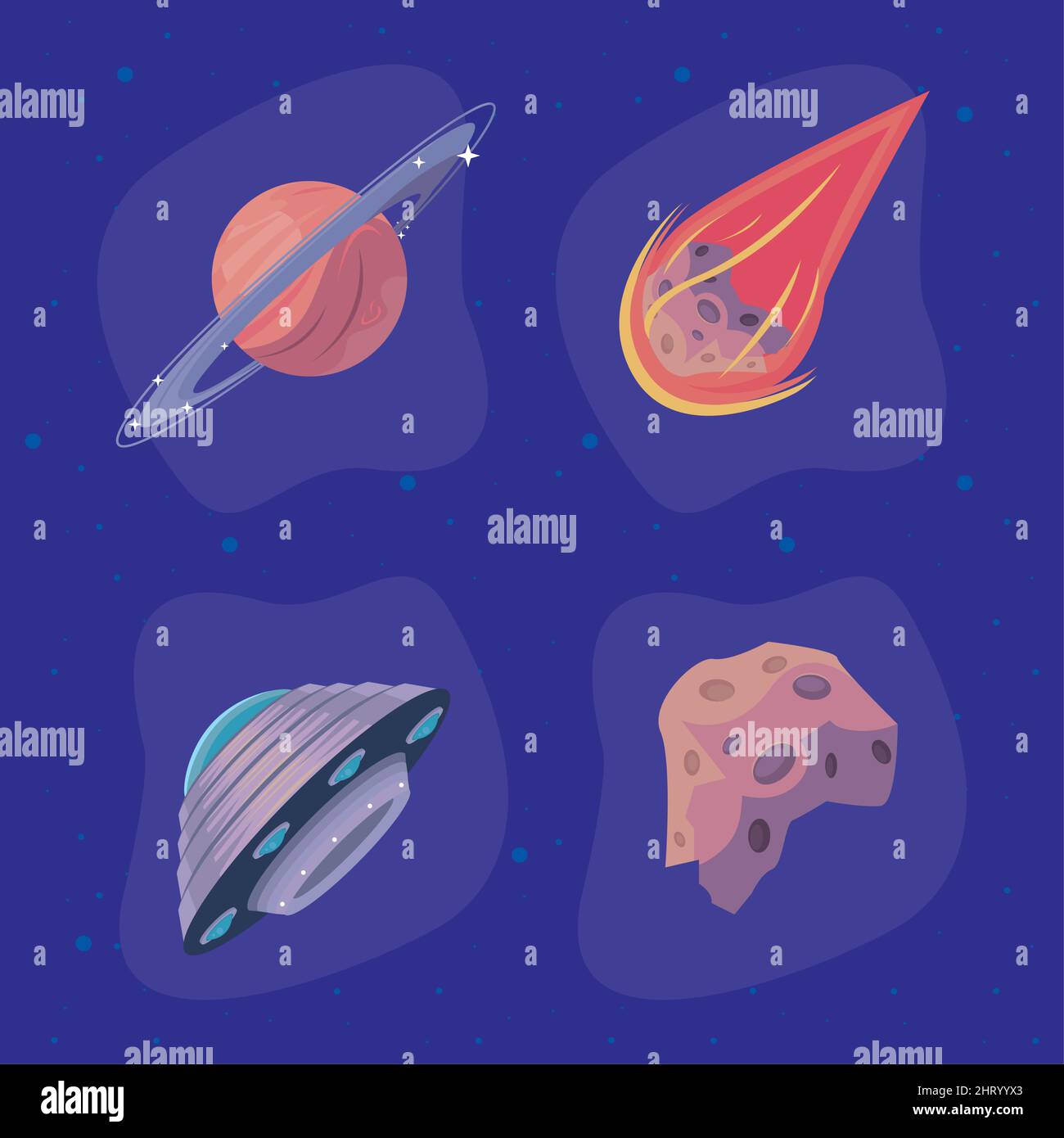 outer space four icons Stock Vector Image & Art - Alamy