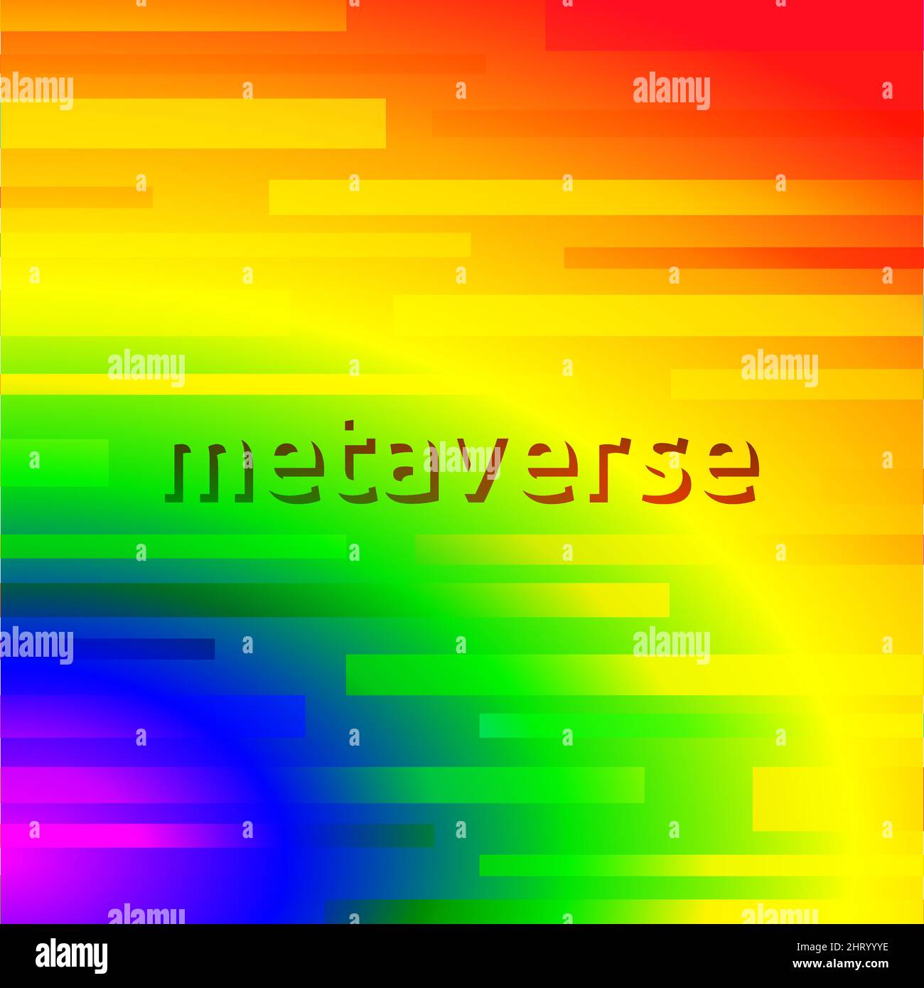 text metaverse with rainbow background. Stock Vector