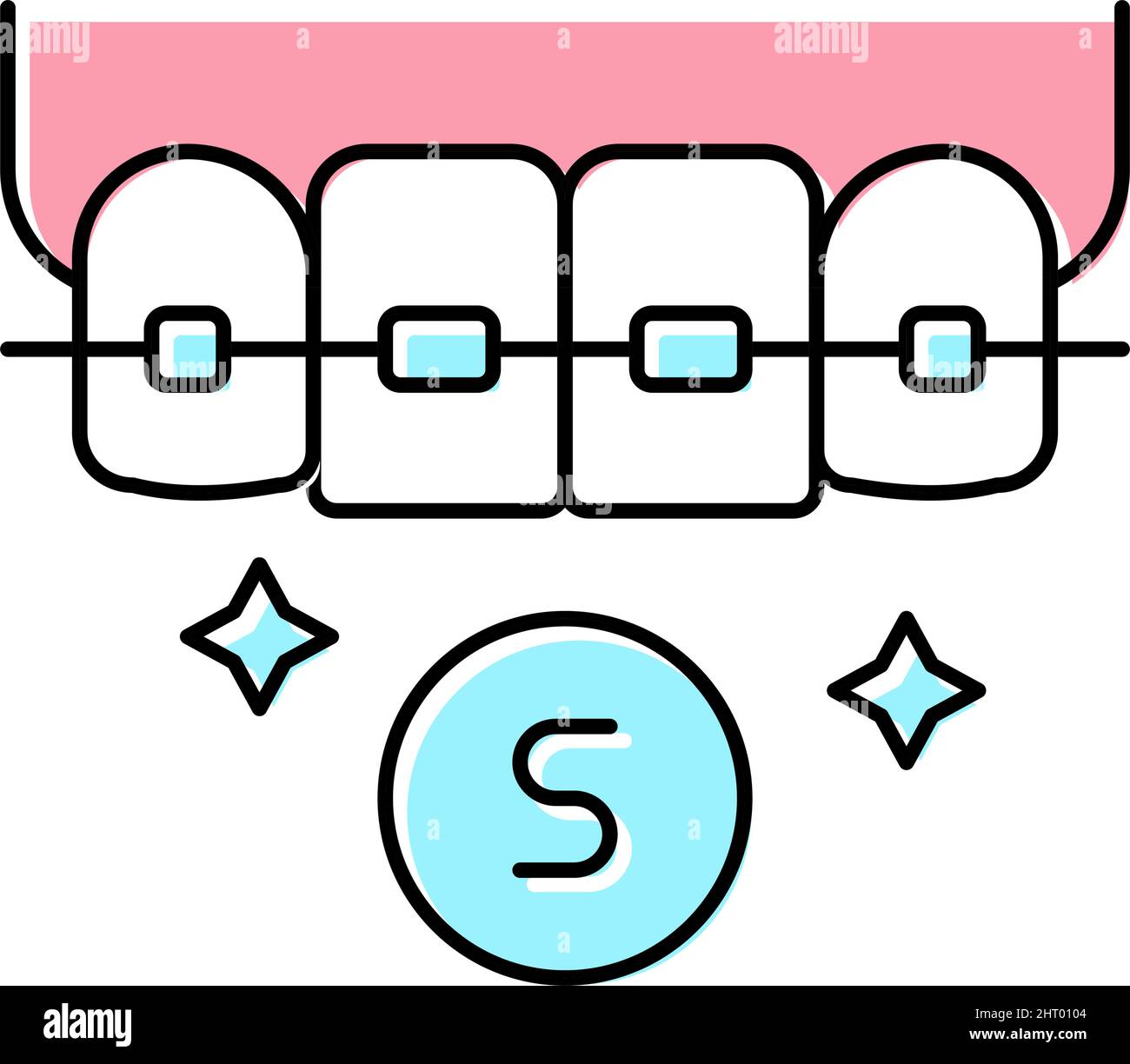 sapphire material tooth braces color icon vector illustration Stock ...