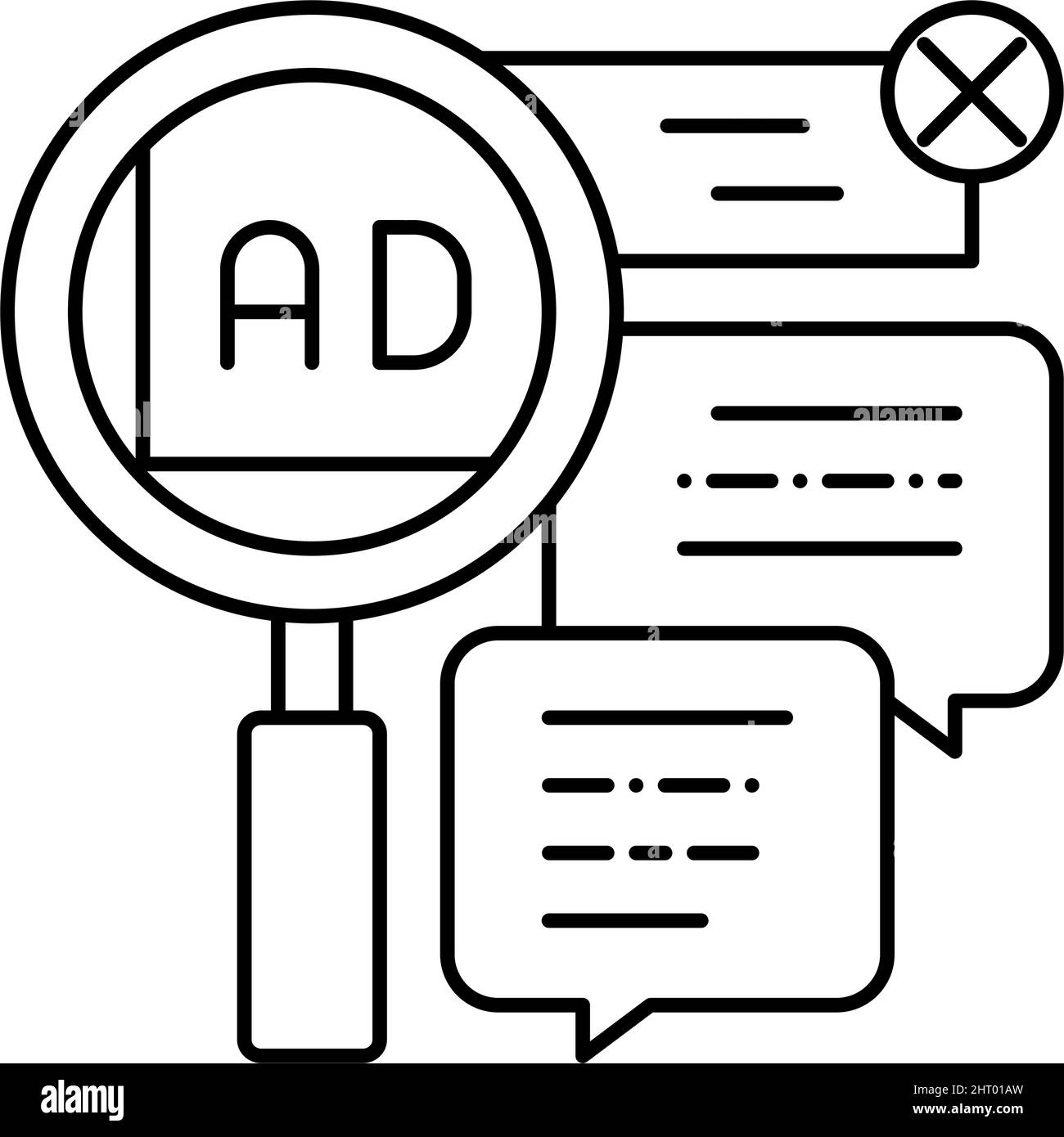 advertisement in comments line icon vector illustration Stock Vector ...