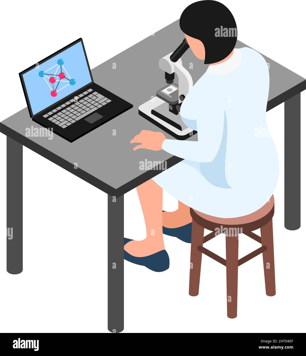 Isometric pharmaceutic laboratory research scientists composition with ...