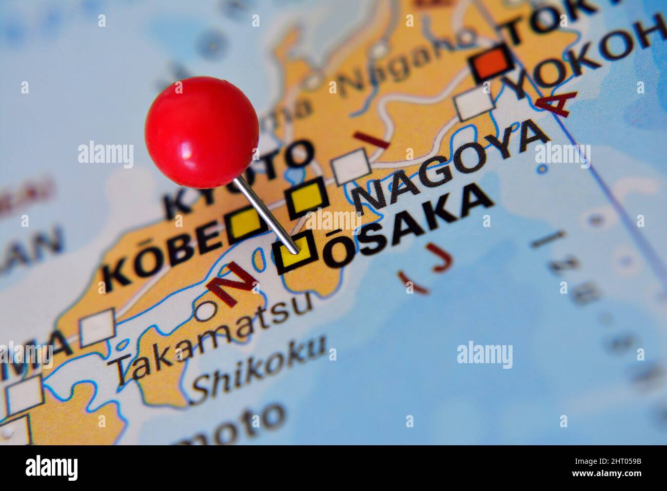 Osaka located osaka on map in Japan Stock Photo - Alamy