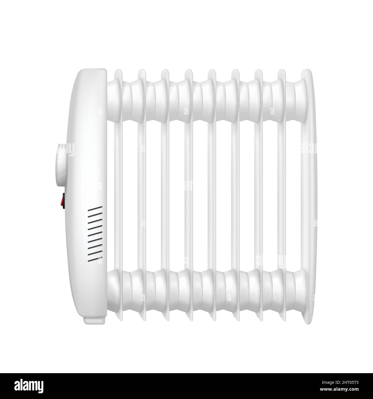 Heaters realistic composition with isolated image of electric oil