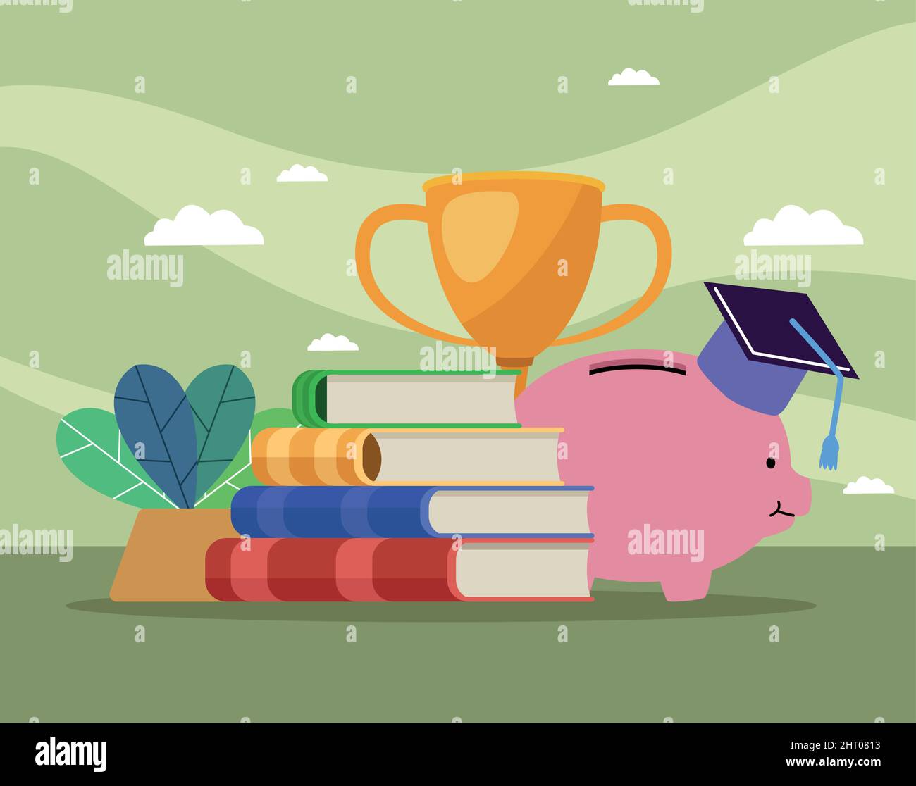 books and loans icons Stock Vector