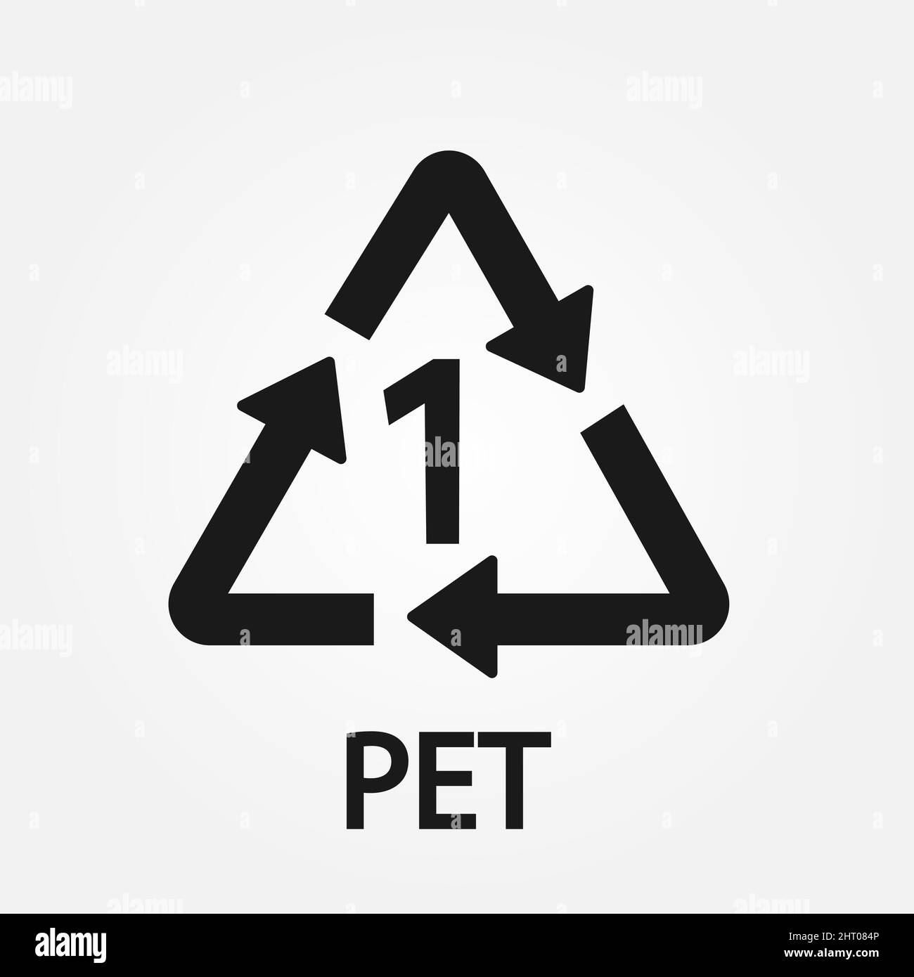 Plastic recycle symbol PET 1. Simple rrecycling code. Vector
