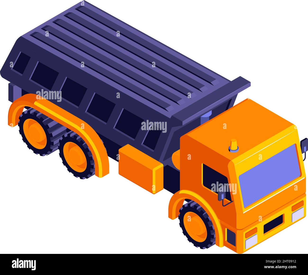 Isometric road construction roller composition with isolated image of ...