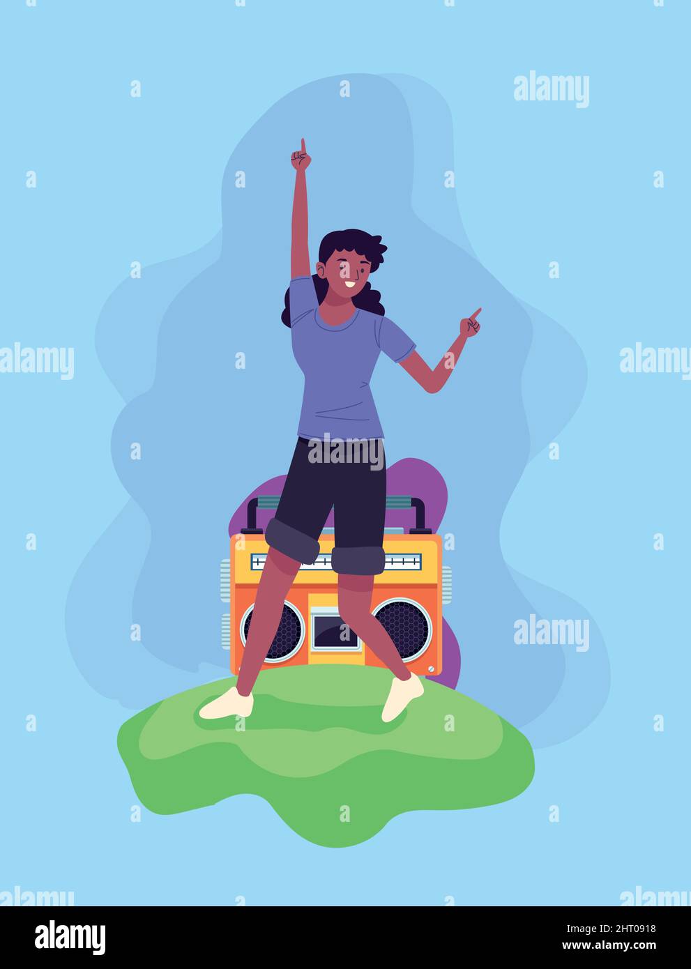 Young woman with mp3 player Stock Vector Images - Page 2 - Alamy