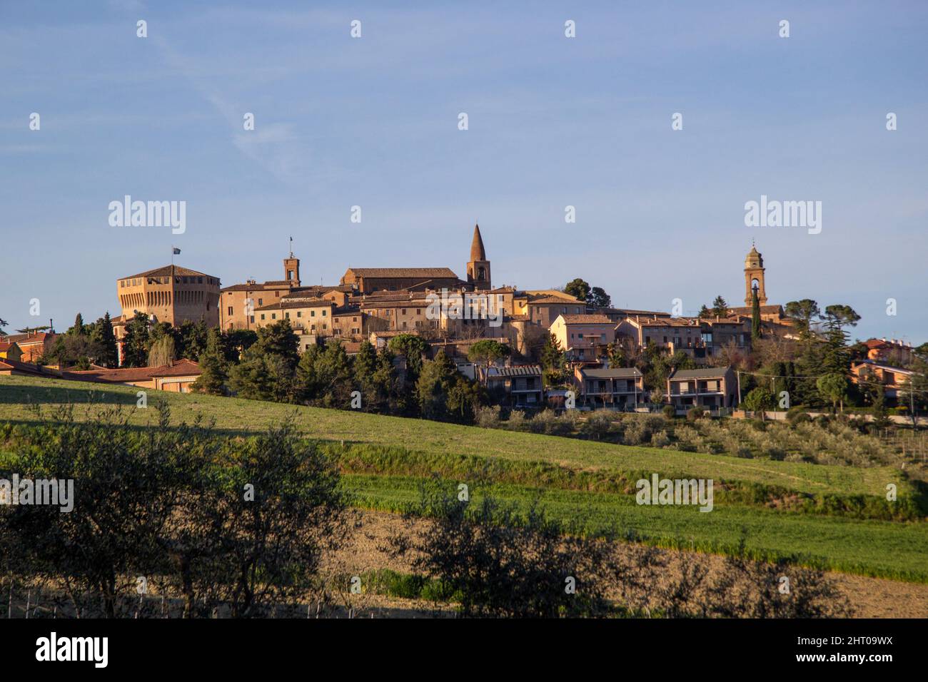 Panoramic view of the Rocca Roverasca of Mondavio, in Italy Stock Photo