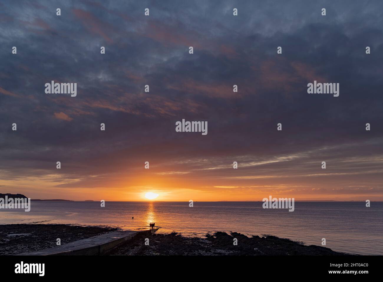 Streak of sunlight going across the Bristol channel Stock Photo Alamy