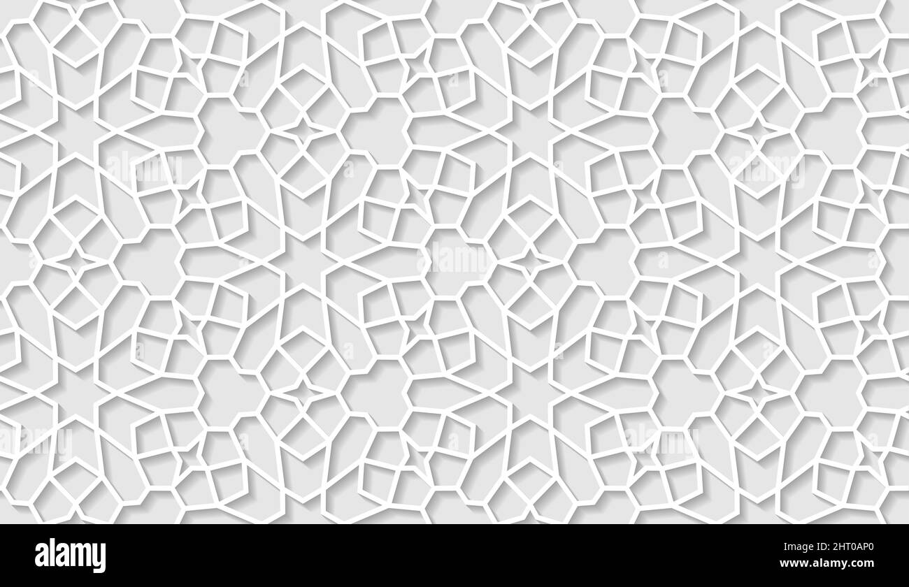 Arabic seamless pattern with classic islamic culture ornament. White ...