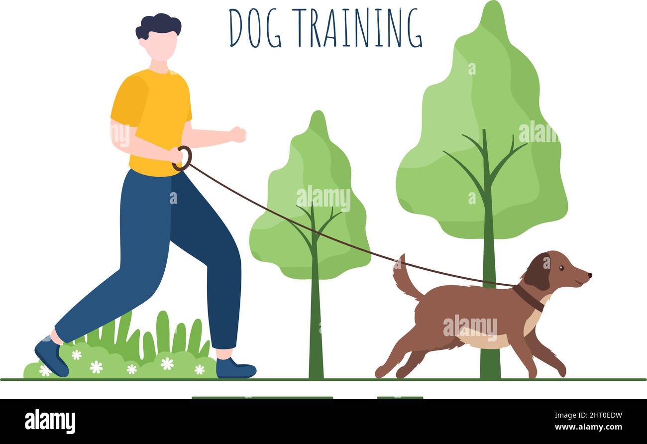 Dogs Training Center at Playground with Instructor Teaching Pets or Play for Tricks and Jumping